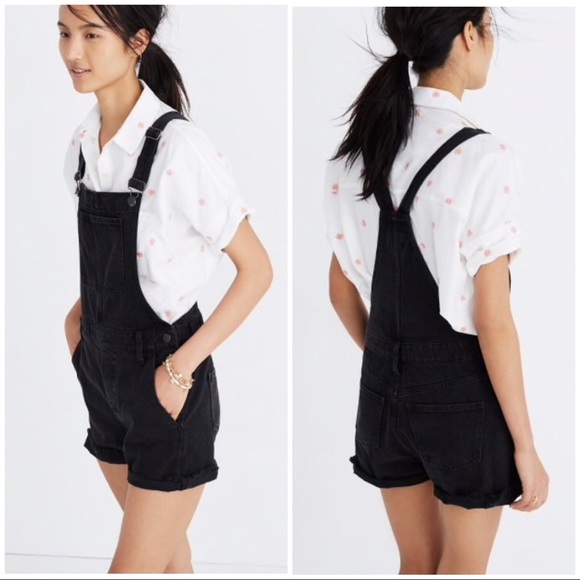 Madewell Pants - NWT Madewell Adirondack Short Overalls black large